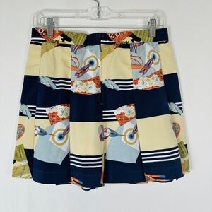 Vintage Marcia Tennis Novelty Print Pleated Mini Skirt 12‎ Pickleball Resortwear
